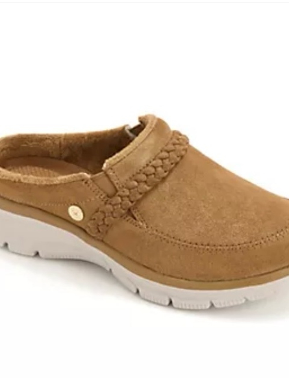 Braided Strap Slip-On Mule in Camel